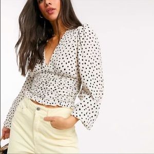 Stradivarius Blouse in Polka Dot